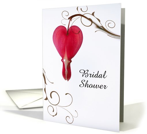 Bridal Shower Invitation,Red Bleeding Heart,Custom Personalize card