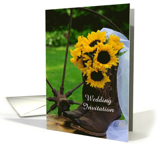 Wedding Invitation,Rustic Sunflowers Cowboy Boots,Custom... (1009759)