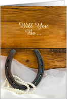 Country Wedding, Bridesmaid Invitation, Horseshoe, Custom Personalize card