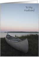 Thinking of You Husband Canoe on the Beach card