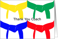 Martial Arts Colored Belts Thank You Coach card