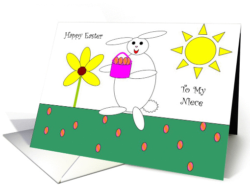 Happy Easter to My Niece - Easter Bunny card (154431)