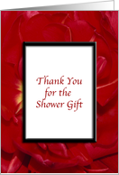 Thank You Shower Gift - Red Flowers card