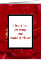 Thank You Maid of Honor - Wedding - Red Tulip Flower card