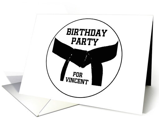 Birthday Party Invitation Martial Arts Black Belt... (173510)