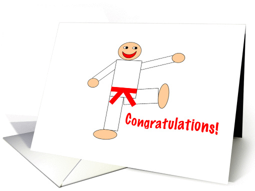 Martial Arts - Congratulations - Red Belt card (173919)