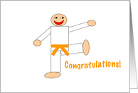 Martial Arts - Congratulations - Orange Belt card