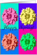 Happy Spring - Colorful Pop Art Flowers card