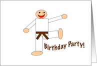 Martial Arts Birthday Party Invitation - Brown Belt card