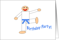 Martial Arts Birthday Party Invitation - Light Blue Belt card