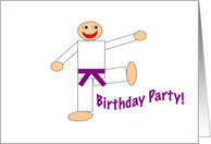 Martial Arts Birthday Party Invitation - Purple Belt card