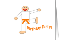 Martial Arts Birthday Party Invitation - Orange Belt card