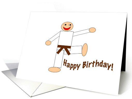 Happy Birthday - Martial Arts Brown Belt card (182802)