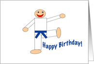 Happy Birthday - Martial Arts Dark Blue Belt card