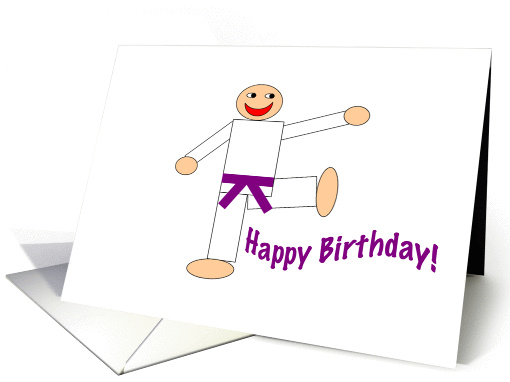 Happy Birthday - Martial Arts Purple Belt card (182808)
