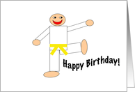 Happy Birthday - Martial Arts Yellow Belt card