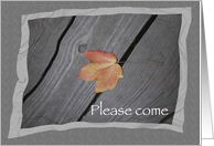 Thanksgiving Dinner Invitation - Single Autumn Leaf card