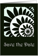 Wedding Save the Date Announcement - Black and White Flowers card