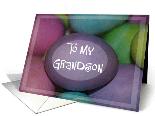 Happy Easter to Grandson- Easter Eggs card (335777)