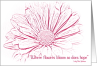 Hope - Pink Daisy Flower card