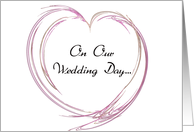 On Our Wedding Day - Pink Fractal Heart card