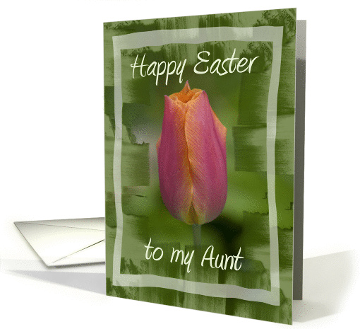 Happy Easter to My Aunt - Pink Tulip Flower card (388869)