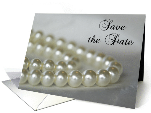 Wedding Save the Date Announcement - White Pearls card (415363)