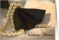 Wedding Shower Invitation Black Bow Tie and Pearls card