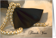 Wedding Gift Thank You Black Bow Tie and Pearls card