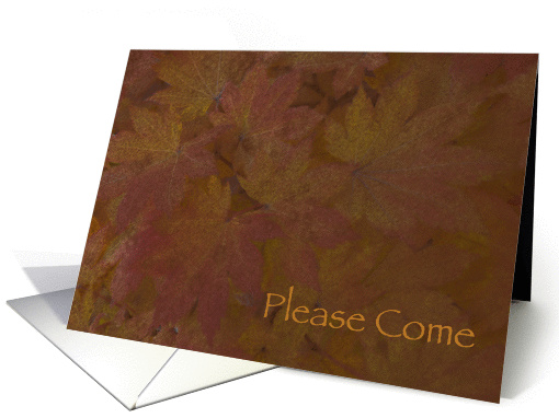 Thanksgiving Dinner Invitation Colored Maple Leaves card (516371)
