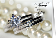 Thank You Note Wedding Rings and Pearls card
