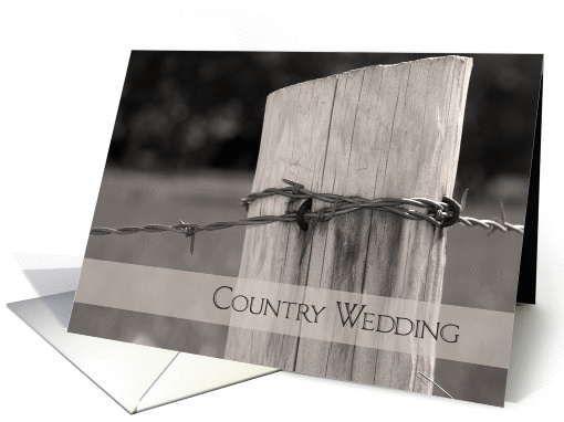 Wedding Save the Date Announcement Country Fence Post card (584636)