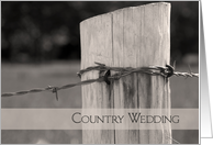 Wedding Save the Date Announcement Country Fence Post card