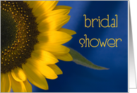 Bridal Shower Invitation Sunflower on Blue card
