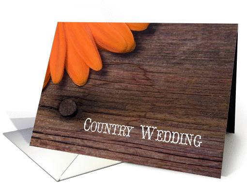 Orange Daisy Country Wedding Save the Date Announcement card (805329)