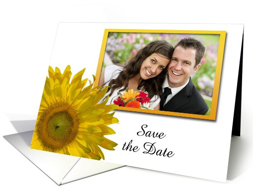 Wedding Save the Date Photo Card, Yellow Sunflower card (862237)