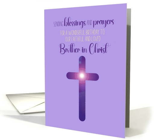 Brother in Christ Birthday Purple Cross card (1828482)