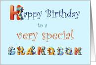 Grandson Birthday Colorful Dinosaur card