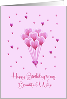 Wife Birthday Heart Balloon Bouquet card