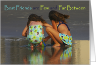 Best Friend Birthday: Girls playing in sand card