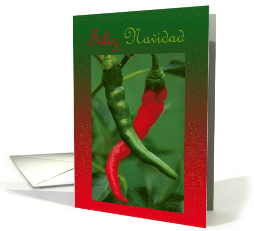 Feliz Navidad Red Green Cayenne Pepper card (252323)
