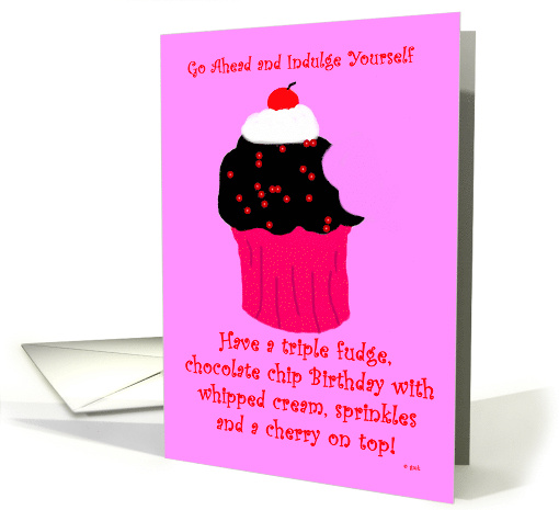 Happy Birthday Cupcake with Bite Taken card (274686)