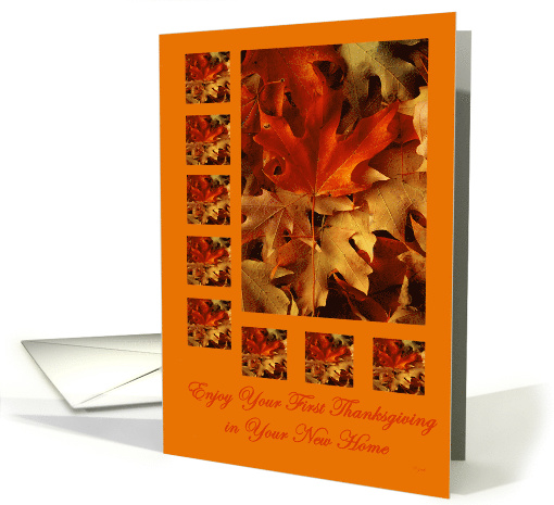 Thanksgiving in New Home Colorful Autumn Leaves card (289198)