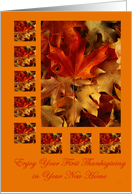 Thanksgiving in New Home Colorful Autumn Leaves card