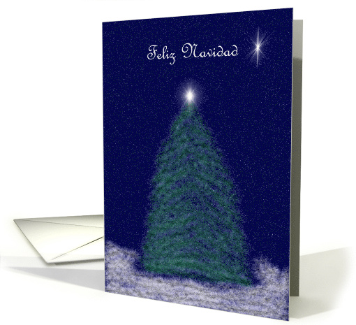 Painted Christmas Tree with Star Spanish card (310636)