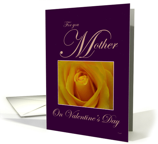 Mother Yellow Rosebud with Dark Purple Background card (325783)