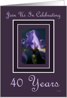 40th Anniversary Invitation Purple Iris card