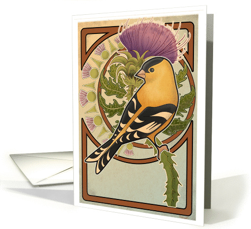 The Goldfinch and Thistle - Art card (142160)