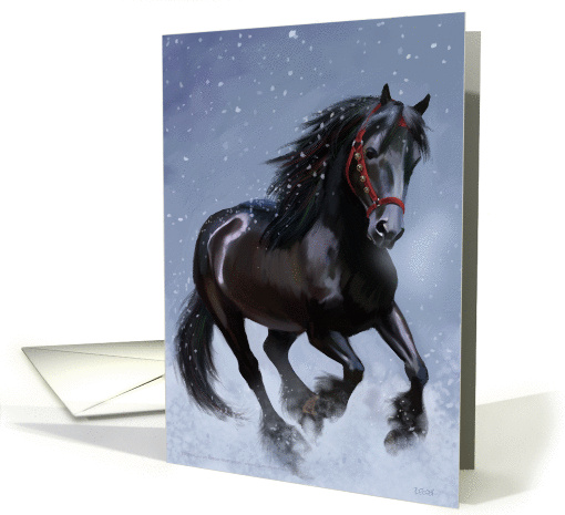 Snow Friesian card (293012)