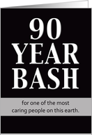 Birthday Invitation - 90 Year Bash (Male) card